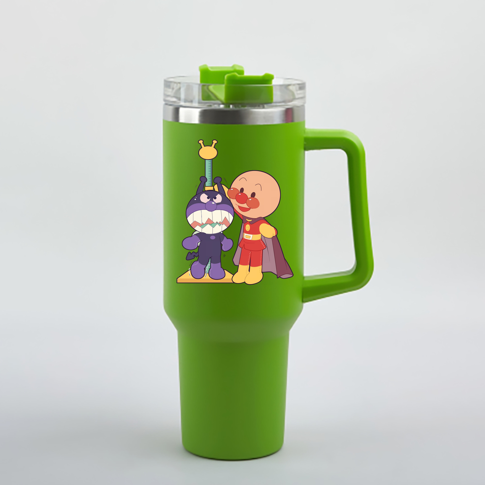 （画像用） アンパンマン Anpanman 1200mL車用タンブラー - クリスタルステッカー（プラスチックストロー付き）